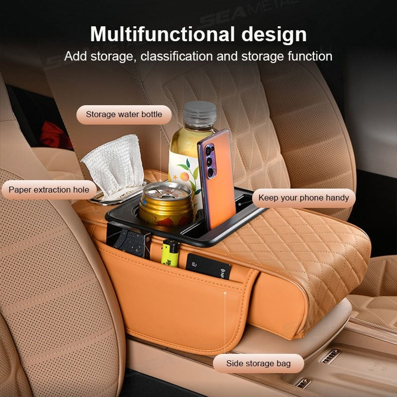 Car Armrest Box Pad – Universal Car Storage Bag & Elbow Support