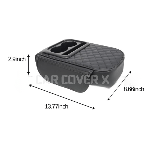 Universal Car Center Console Armrest Cushion with Cup Holder - Black