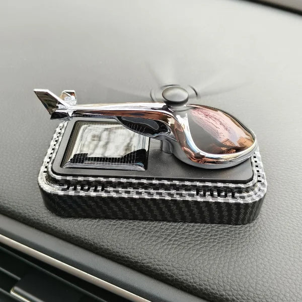 Car Dashboard Solar Air Freshener Helicopter with Refill Perfume