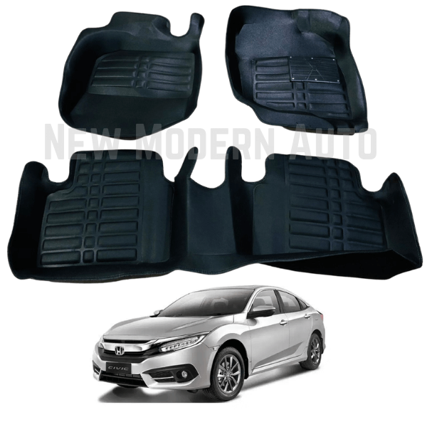 Honda Civic 5D Floor Mats | 3 Pcs | Model 2017-2022 | Civic Best Floor Mats | Civic 5D Floor
