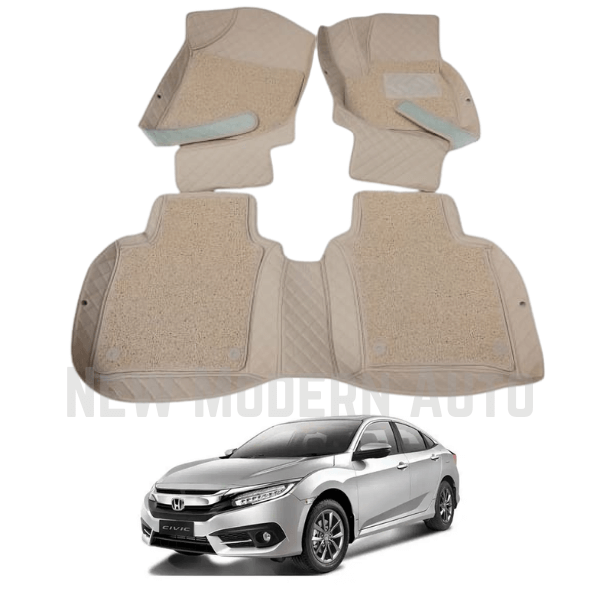 Honda Civic 9D Floor Mats | 3 Pcs | Model 2017-2022 | Civic Best Floor Mats | Civic 9D Floor
