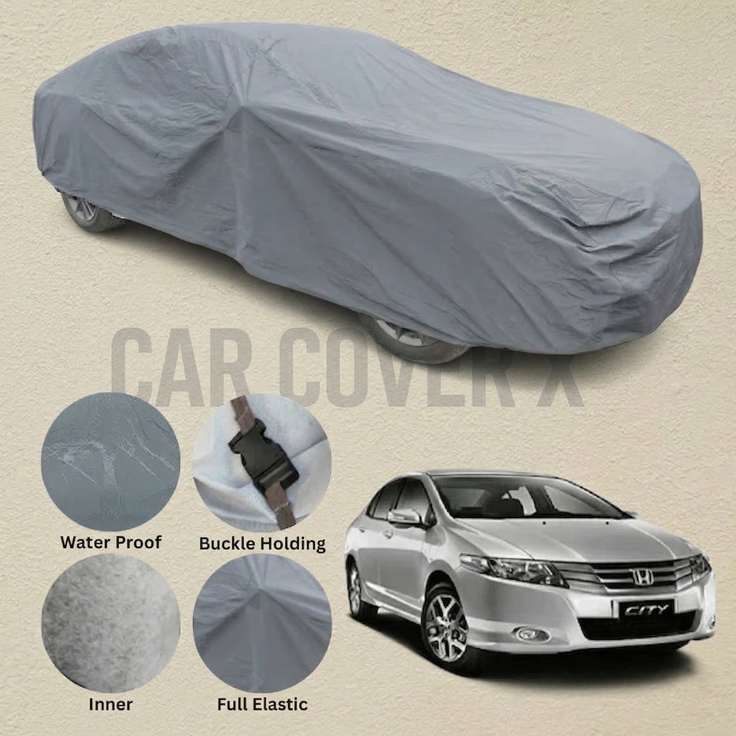Honda City Anti Scratch Water Resistant PVC Cotton Top Cover | Model 2009 - 2020