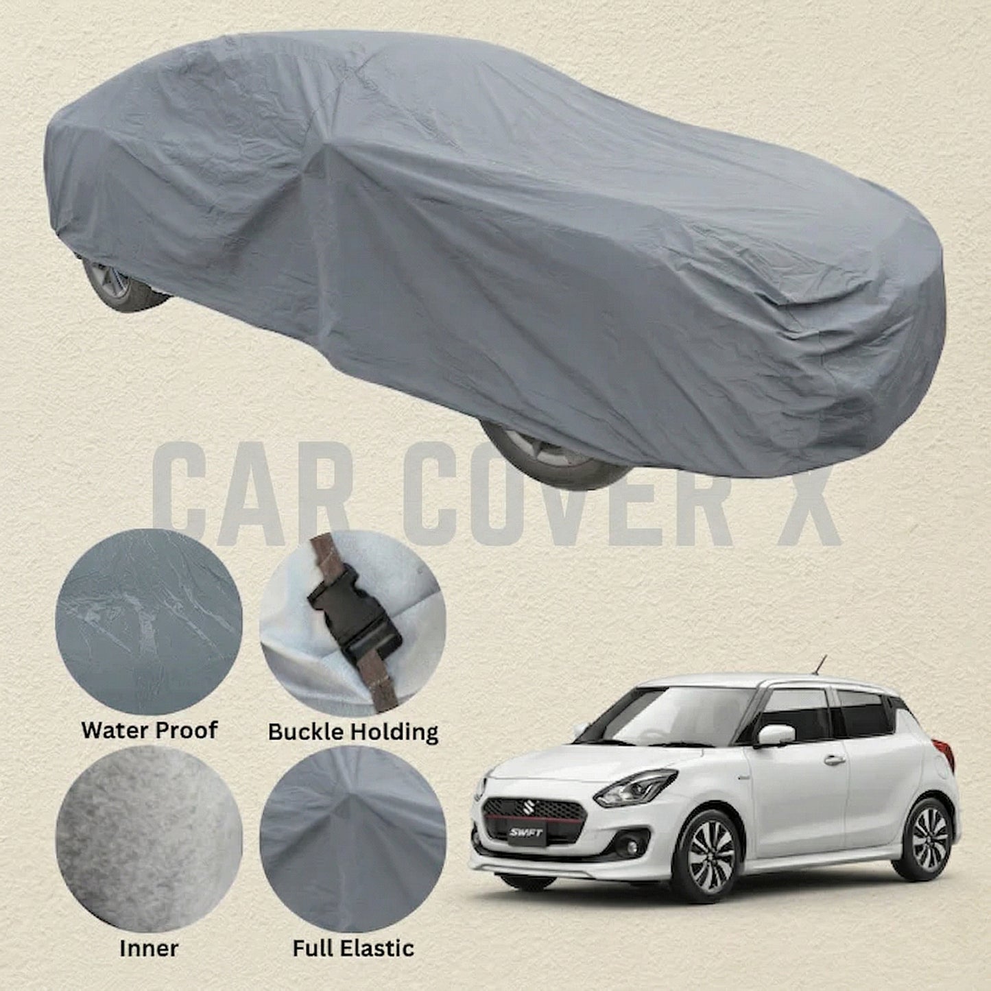 Suzuki New Swift Anti Scratch Water Resistant PVC Cotton Top Cover