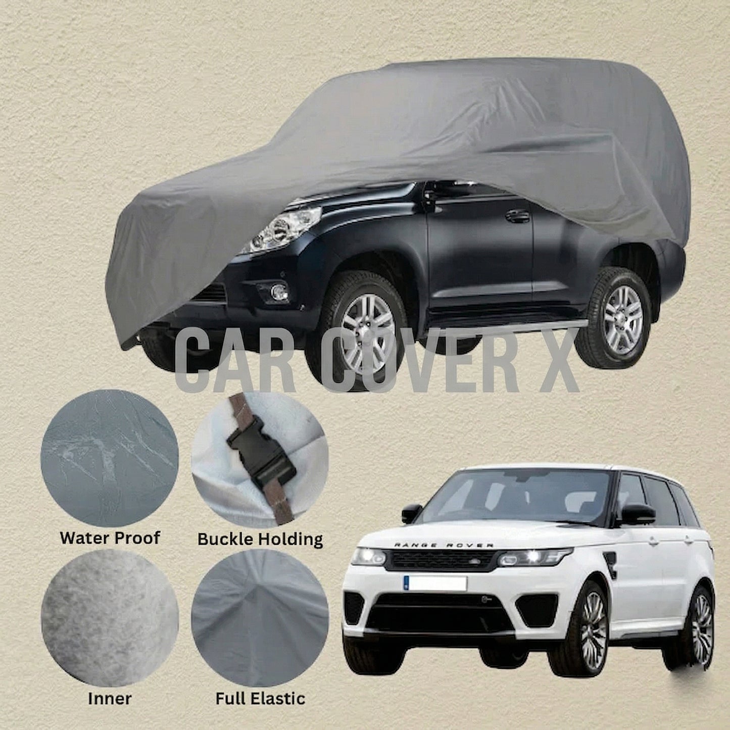Range Rover Anti Scratch Water Resistant PVC Cotton Top Cover