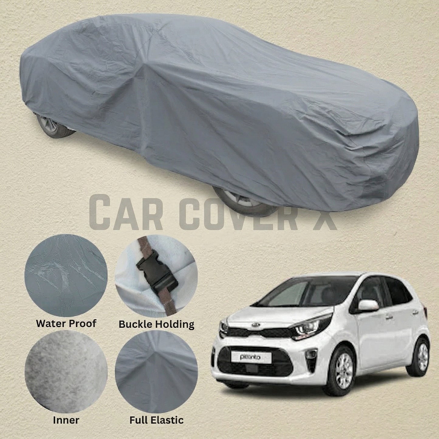 KIA Picanto Anti Scratch Water Resistant PVC Cotton Top Cover