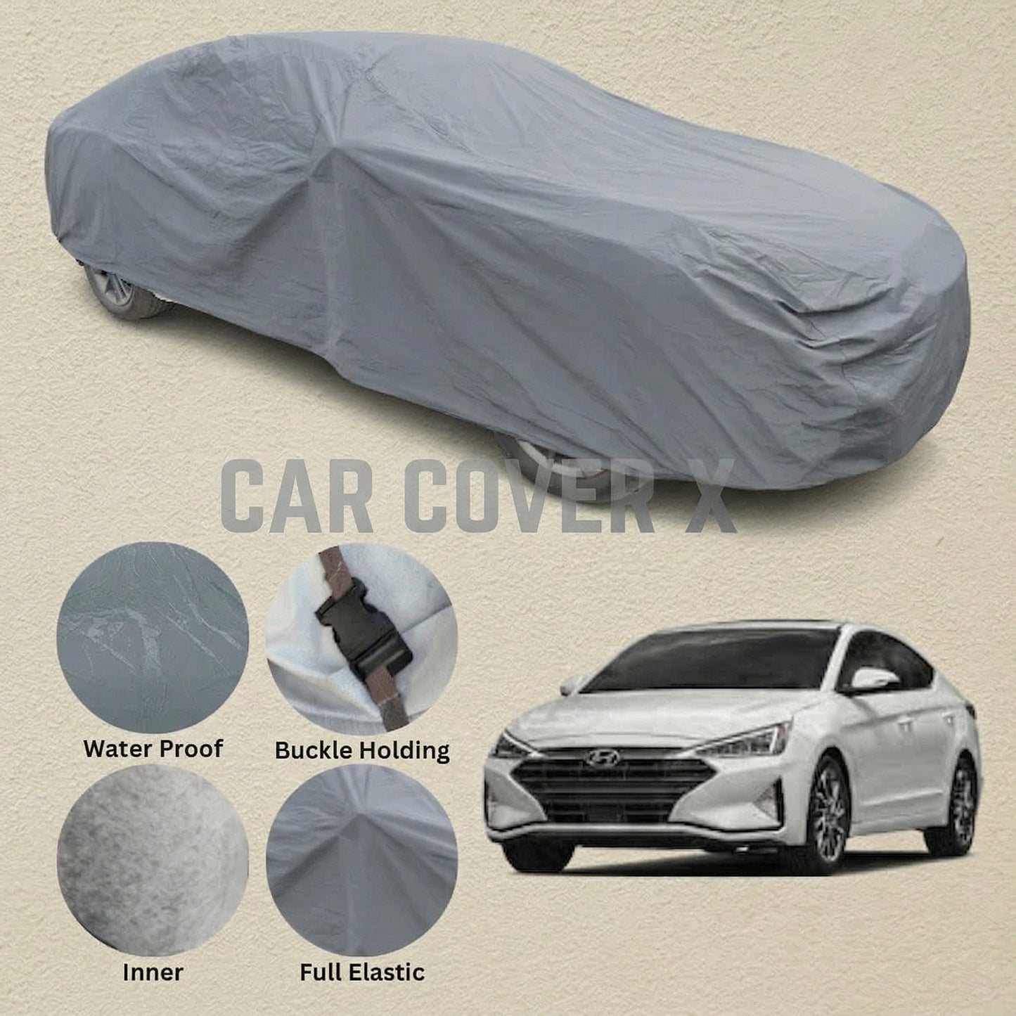 Hyundai Elantra Anti Scratch Water Resistant PVC Cotton Top Cover