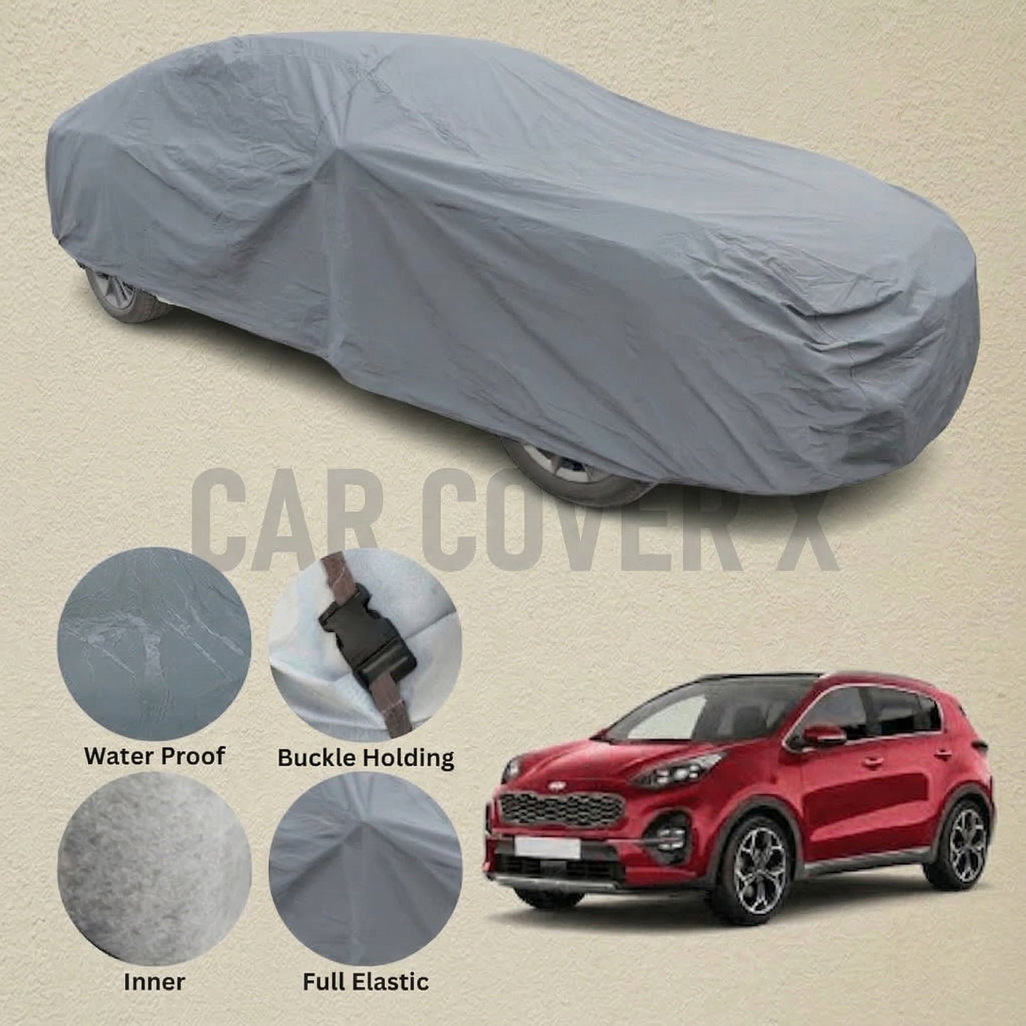 KIA Sportage Anti Scratch Water Resistant PVC Cotton Top Cover