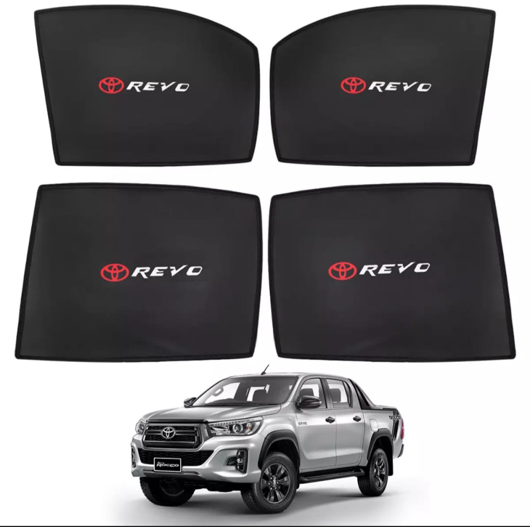 Toyota Revo Sun Shades With Logo - 4 Pcs
