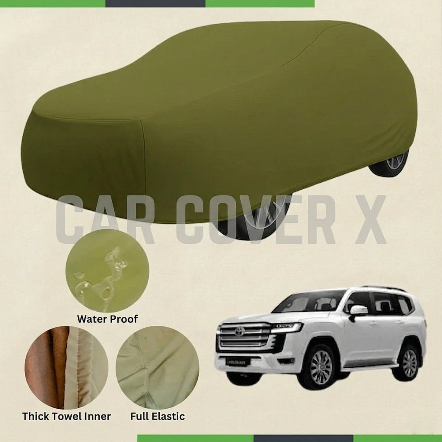 Toyota Land Cruiser LC 300 Microfiber Anti-Scratch Waterproof Car Cover