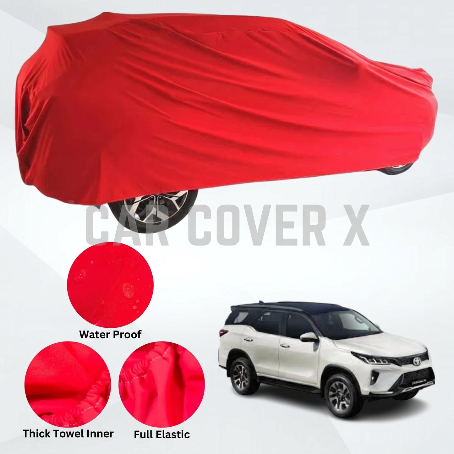 Toyota Fortuner Microfiber Anti Scratch & Anti Swirls Water Resistant Top Cover