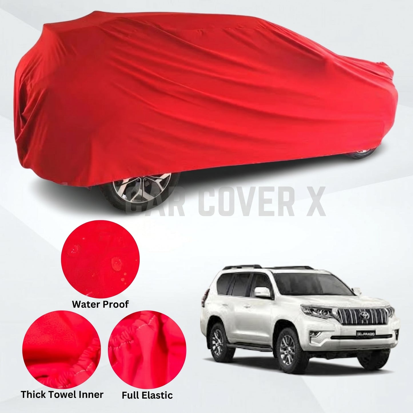Toyota Prado Land Cruiser Microfiber Anti Scratch & Anti Swirls Water Resistant Top Cover