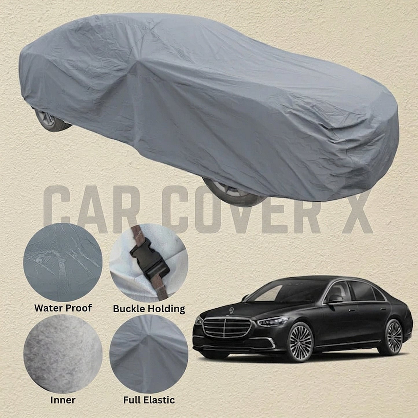 Mercedes Benz Anti Scratch Water Resistant PVC Cotton Top Cover