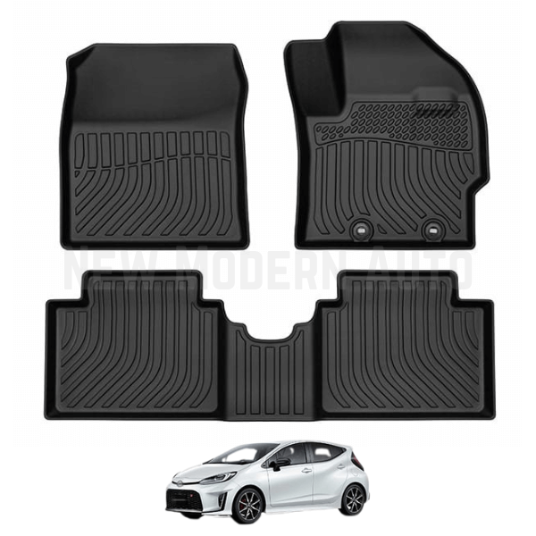 Toyota Aqua TPE Floor Mats Black 3-Pcs