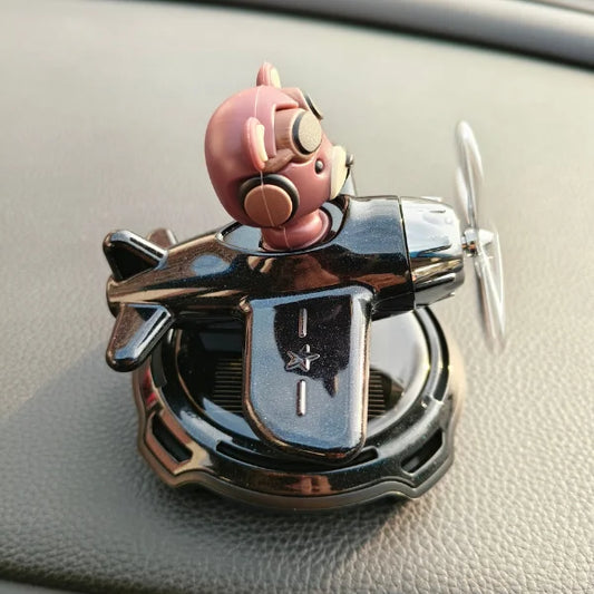 Car Dashboard Solar Air Freshener Aeroplane with Refill Perfume