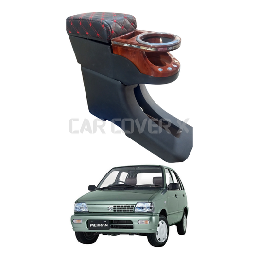 Suzuki Mehran/Cultus/Khyber Arm Rest Universal Fitting Plastic Material Black and Wooden