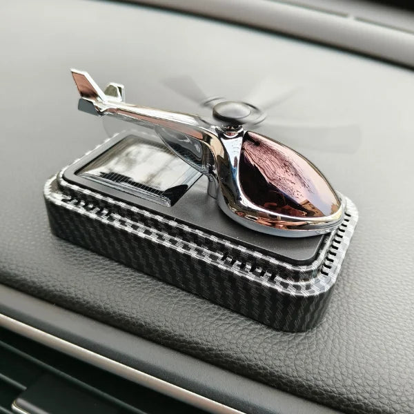 Car Dashboard Solar Air Freshener Helicopter with Refill Perfume