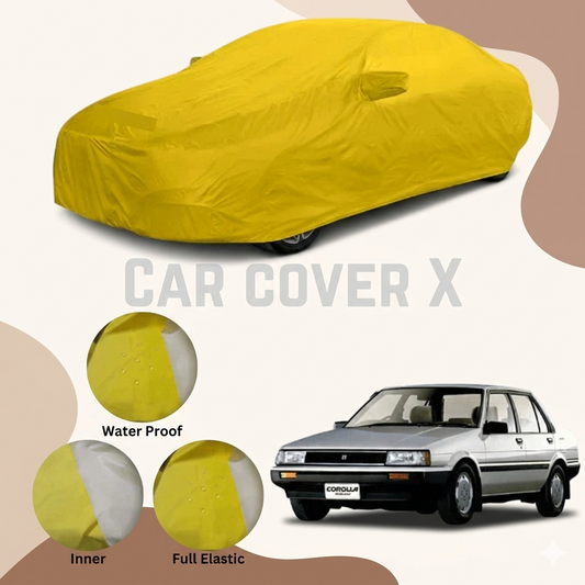 Toyota Corolla 1986 covered with anti-scratch water-resistant nylon car cover