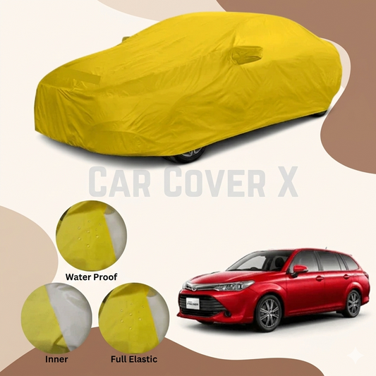 Toyota Fielder covered with anti-scratch water-resistant nylon car cover