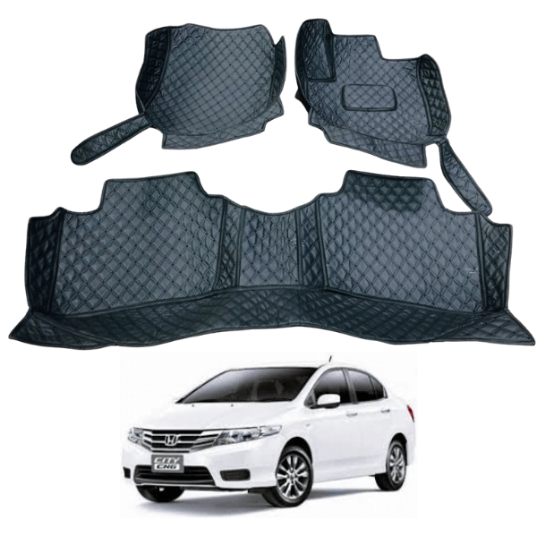 Honda City 7D Floor Mats | 3 Pcs | Model 2009 - 2020 | City Best Floor Mats | City 7D Floor