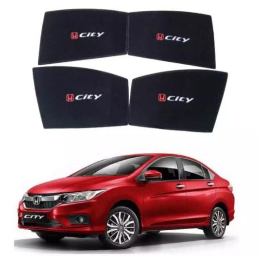 Honda City Sun Shades With Logo - 4 Pcs | Model 2021 - 2022