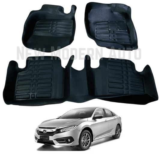 Honda Civic 5D Floor Mats | 3 Pcs | Model 2017-2022 | Civic Best Floor Mats | Civic 5D Floor