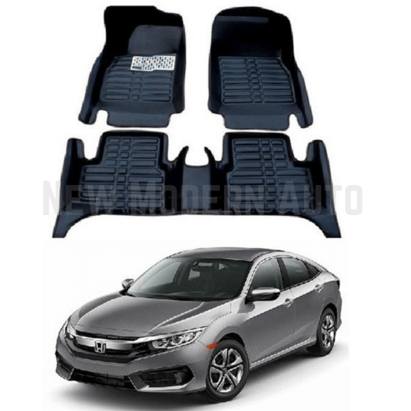 Honda Civic 5D Floor Mats | 3 Pcs | Model 2017-2021 | Civic Best Floor Mats | Civic 5D Floor