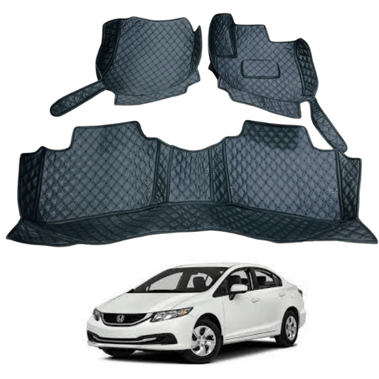 Honda Civic 7D Floor Mats | 3 Pcs | Model 2013 - 2016 | Civic Best Floor Mats | Civic 7D Floor