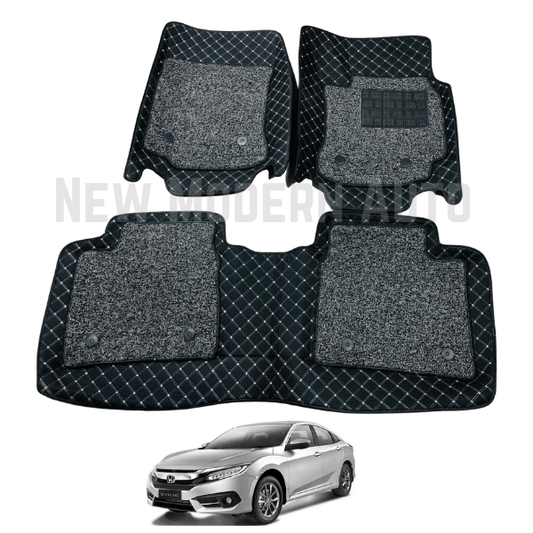 Honda Civic 8D Floor Mats | 3 Pcs | Model 2017-2023 | Civic Best Floor Mats | Civic 8D Floor