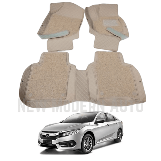 Honda Civic 9D Floor Mats | 3 Pcs | Model 2017-2022 | Civic Best Floor Mats | Civic 9D Floor