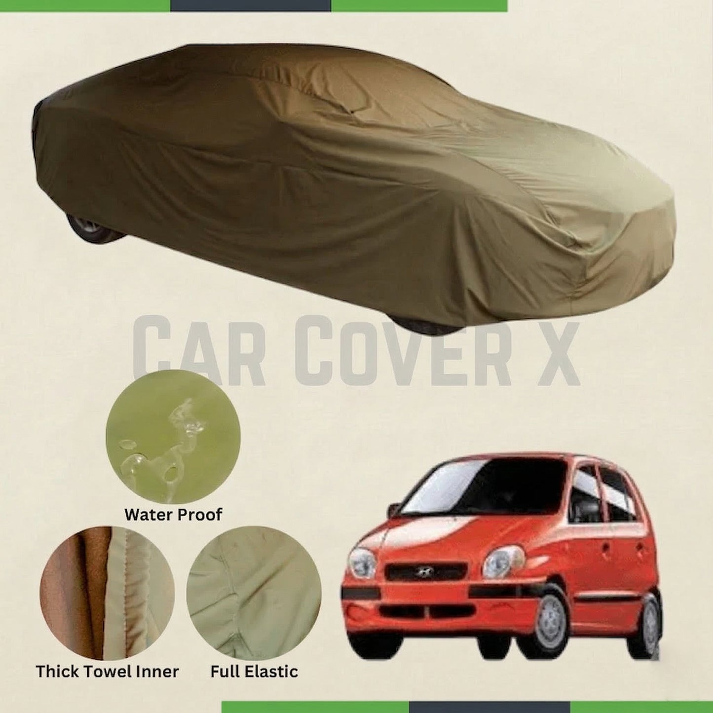Hyundai Santro microfiber anti-scratch waterproof car cover