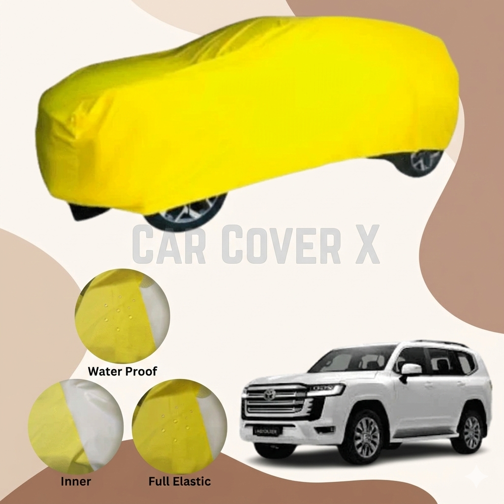 Toyota Land Cruiser LC 300 covered with anti-scratch water-resistant nylon car cover