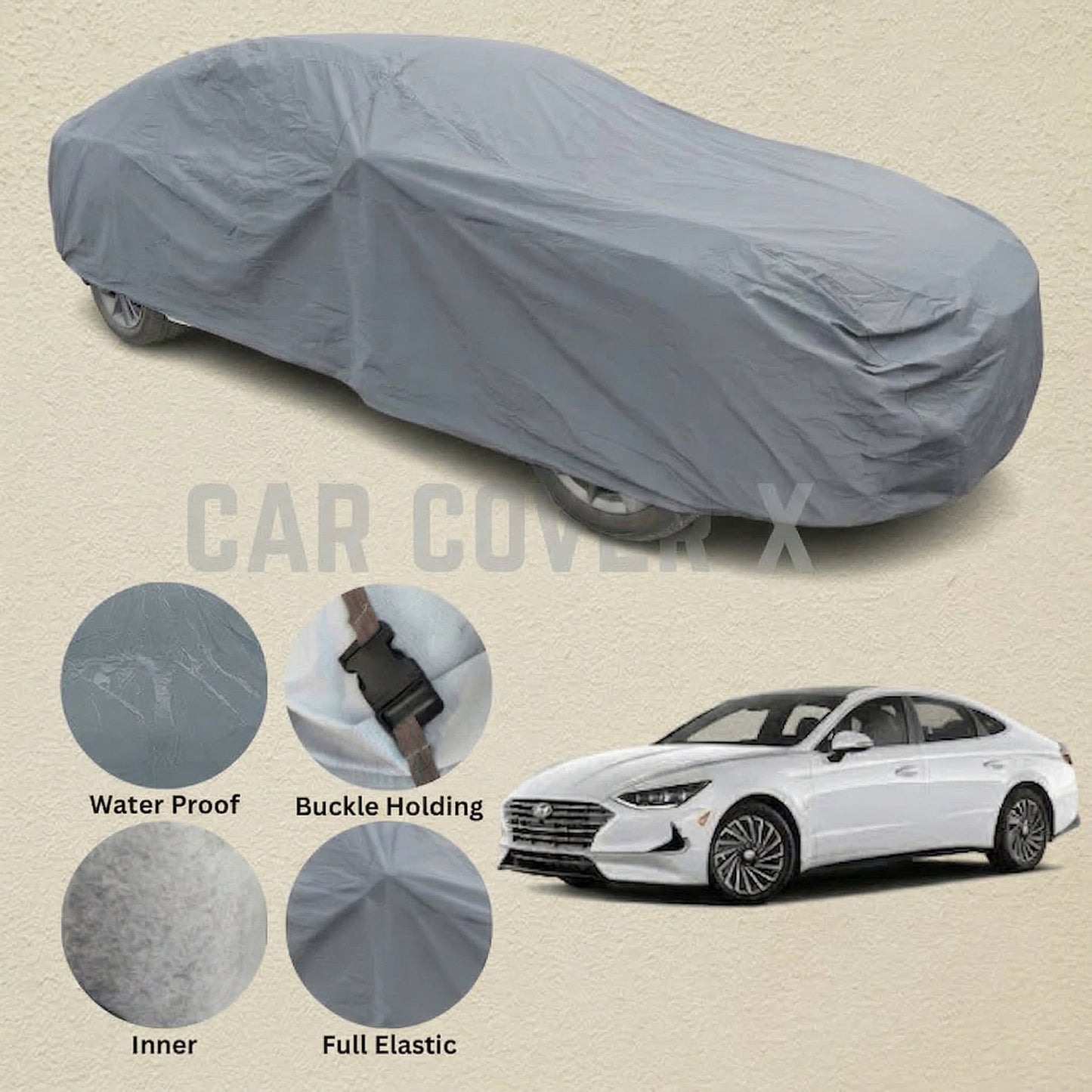 Hyundai Sonata Anti Scratch Water Resistant PVC Cotton Top Cover