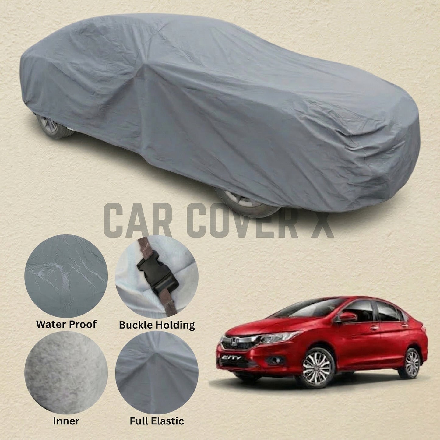 Honda City Anti Scratch Water Resistant PVC Cotton Top Cover | Model 2021 - 2024