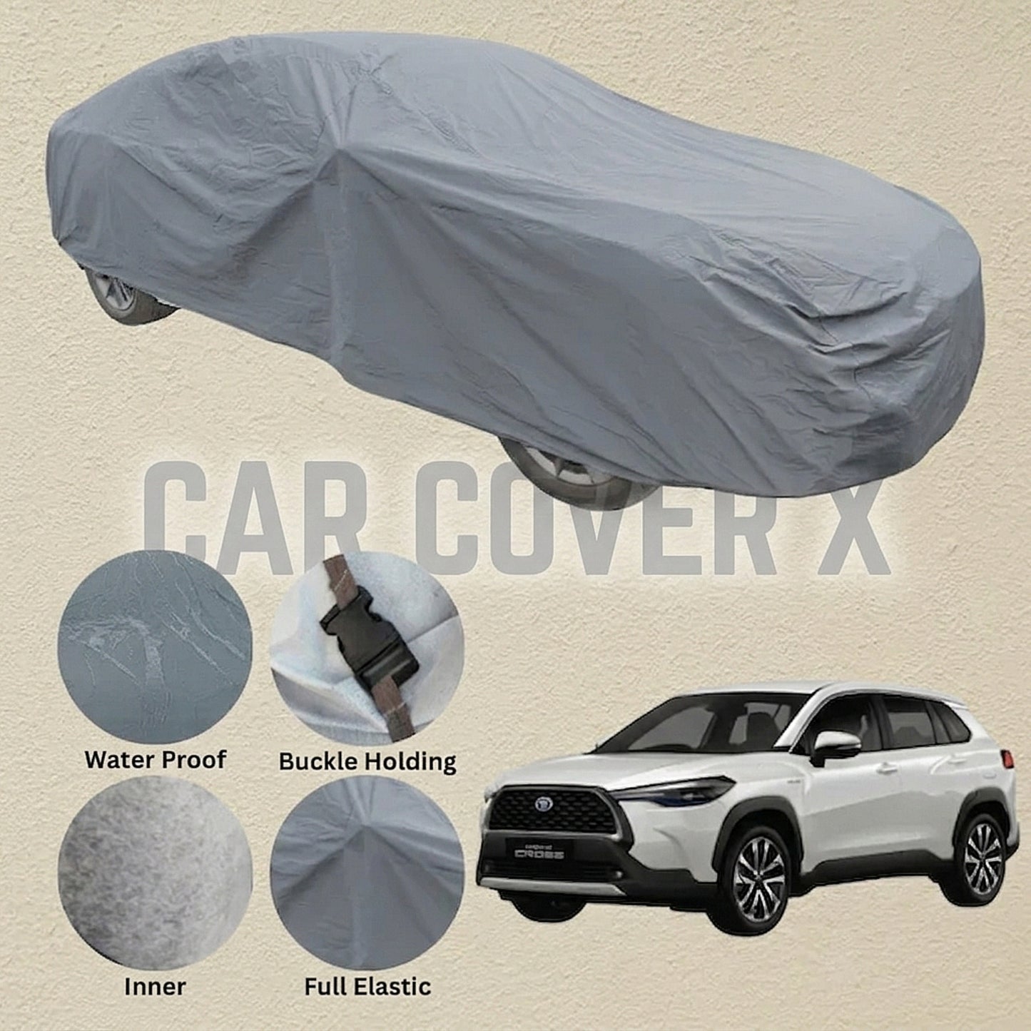 Toyota Corolla Cross Anti Scratch Water Resistant PVC Cotton Top Cover