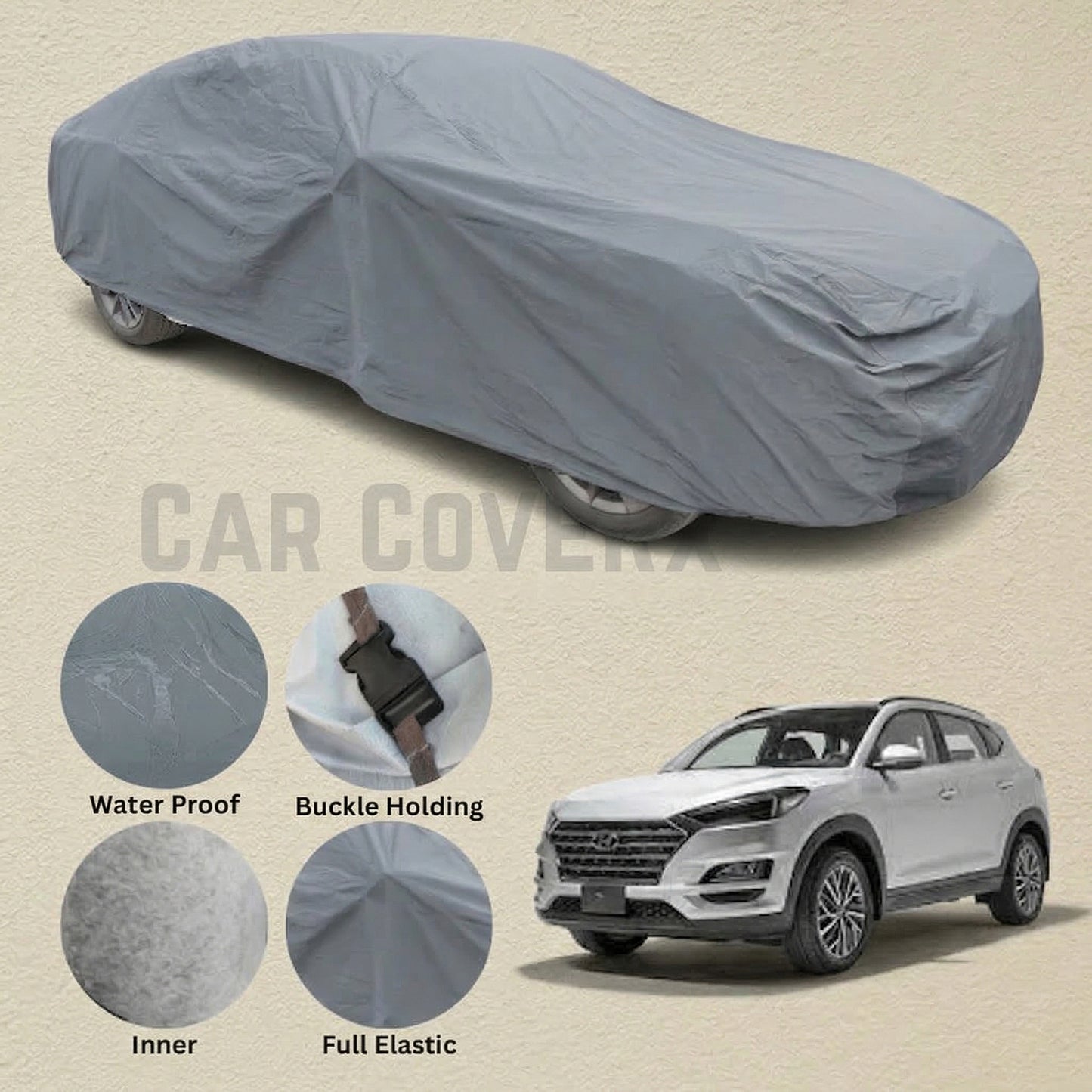 Hyundai Tucson Anti Scratch Water Resistant PVC Cotton Top Cover