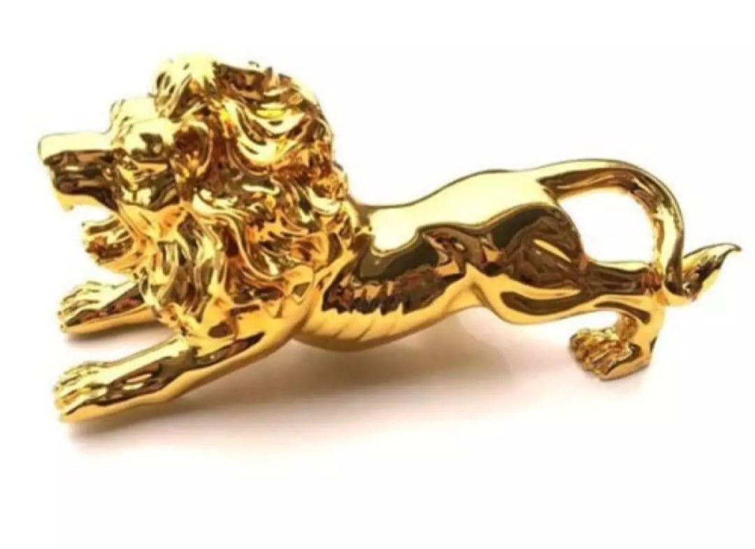 Lion Golden Sculpture Dashboard Decoration With Double Tape