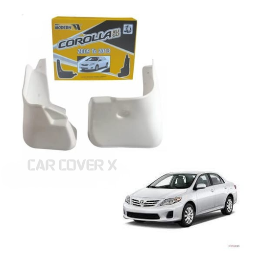 Toyota Corolla Mud Flaps 4 Pieces White Color | Model 2009 - 2014 | Car Mudguard | Fender Mud Flaps | Splash Guards
