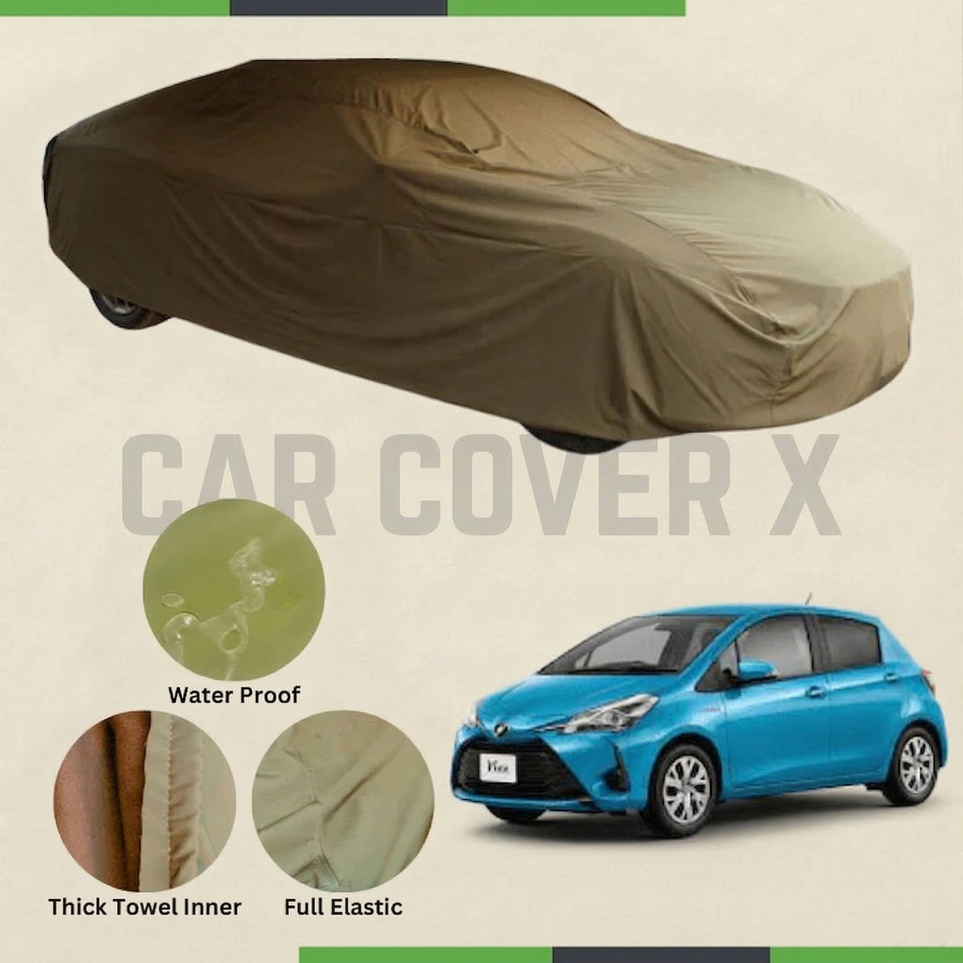 Toyota Vitz 2017-2026 microfiber anti-scratch waterproof car cover