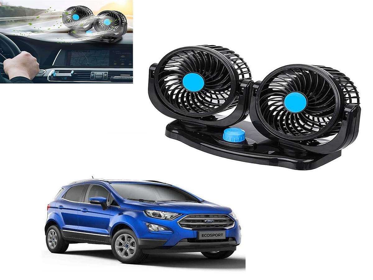 Dual Headed Rotatable Vehicle Fan - 12V | Large Size
