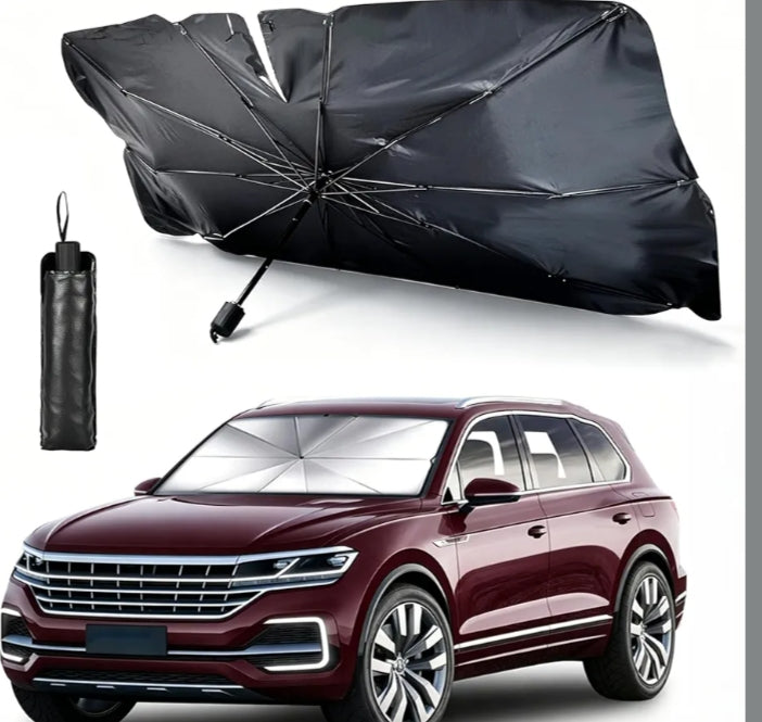 Car Windshield Sun Shade Umbrella - Foldable Polyester with UV Protection