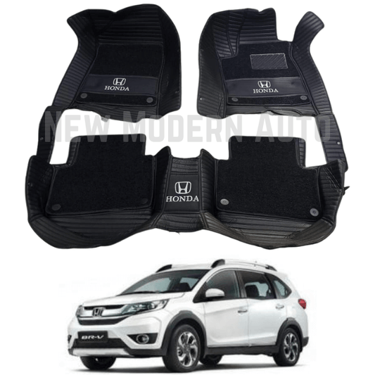 Honda BRV 9D Floor Mats with Black Grass | 3 Pcs | BRV Best Floor Mats | BRV 9D Floor
