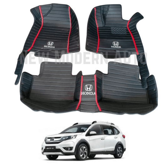Honda BRV 9D Floor Mats | 3 Pcs | BRV Best Floor Mats | BRV 9D Floor