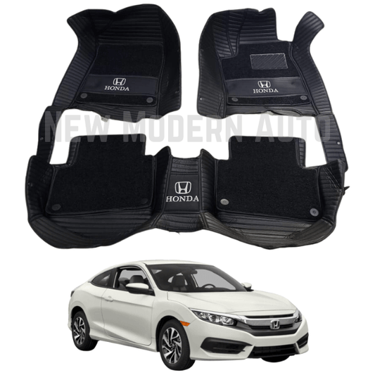 Honda Civic 9D Floor Mats with Black Grass | 3 Pcs | Civic Best Floor Mats | Civic 9D Floor | Model 2017 - 2021