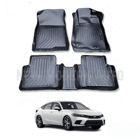 Honda Civic TPE Floor Mats Black 3-Pcs Model 2022-2025