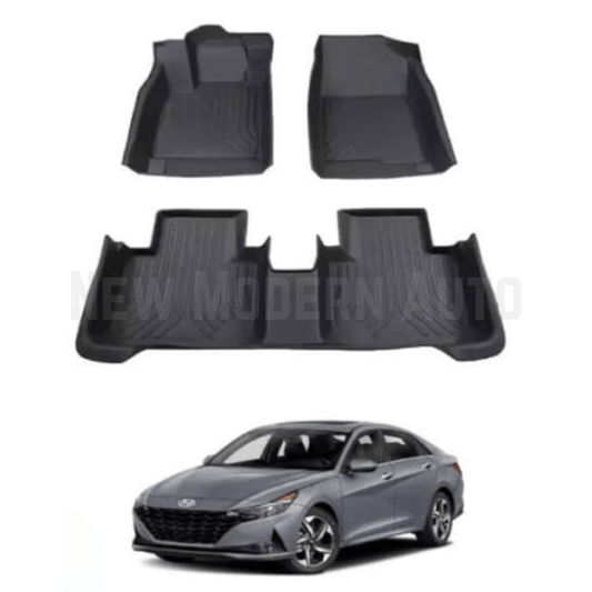 Hyundai Elantra TPE Floor Mats Black 3-Pcs Model 2025