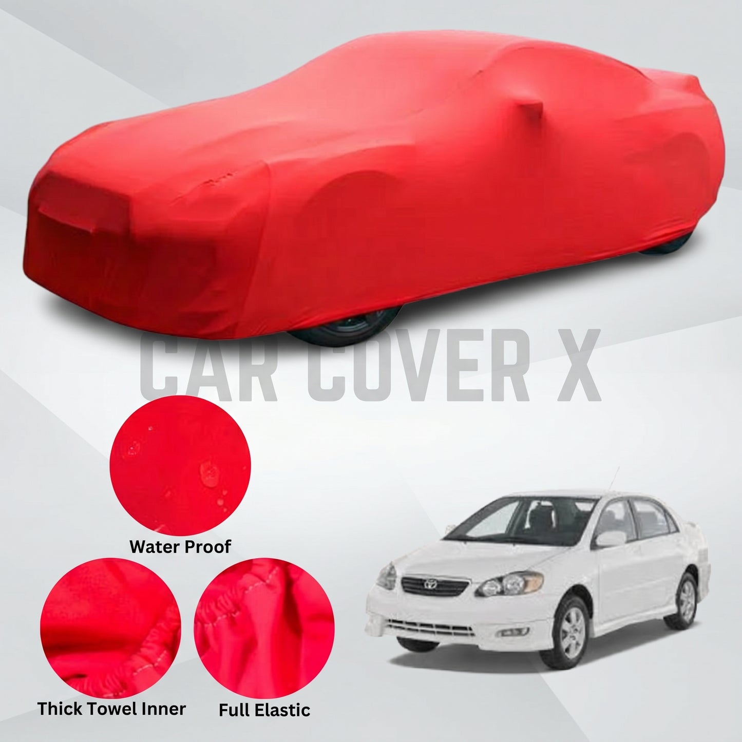 Toyota Corolla Microfiber Anti Scratch & Anti Swirls Water Resistant Top Cover | Model 2003 - 2008