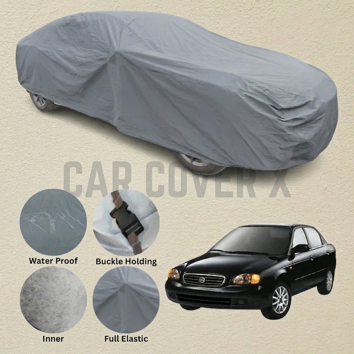Suzuki Baleno Anti Scratch Water Resistant PVC Cotton Top Cover