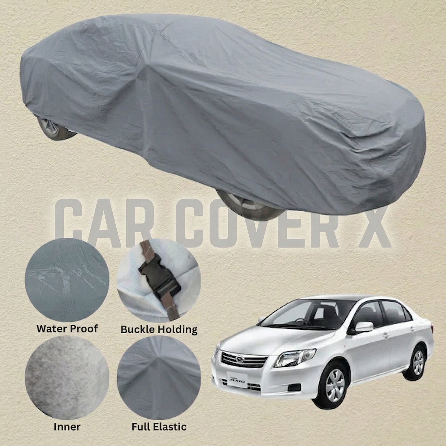 Toyota Axio Anti Scratch Water Resistant PVC Cotton Top Cover