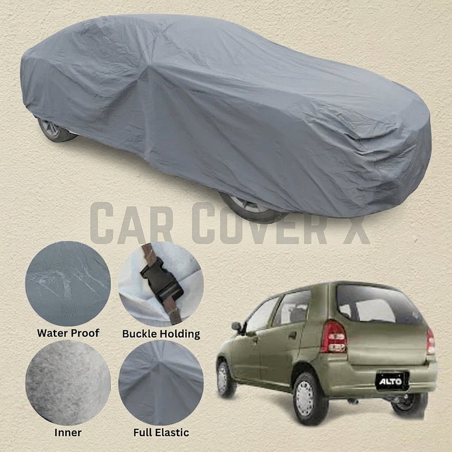 Suzuki Old Alto Anti Scratch Water Resistant PVC Cotton Top Cover