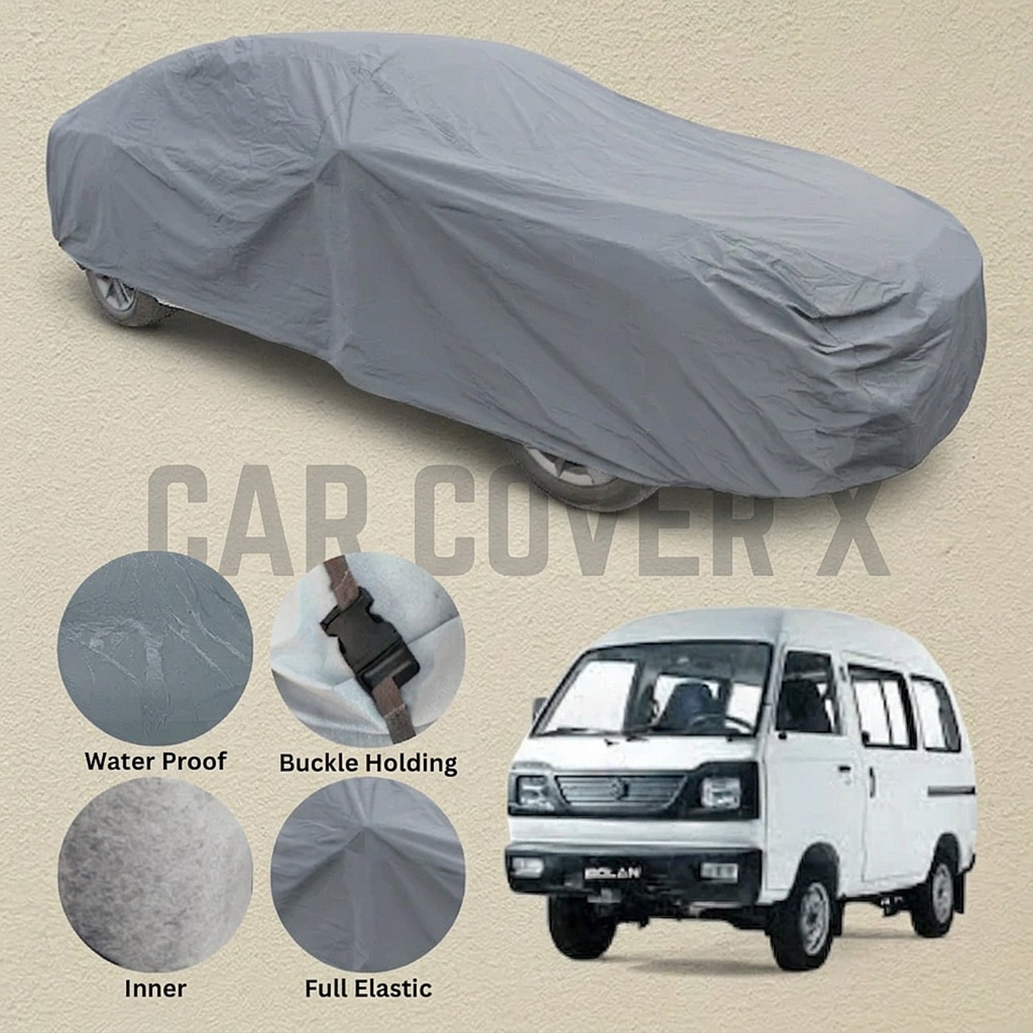 Suzuki Bolan Anti Scratch Water Resistant PVC Cotton Top Cover